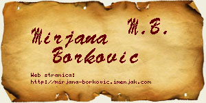 Mirjana Borković vizit kartica